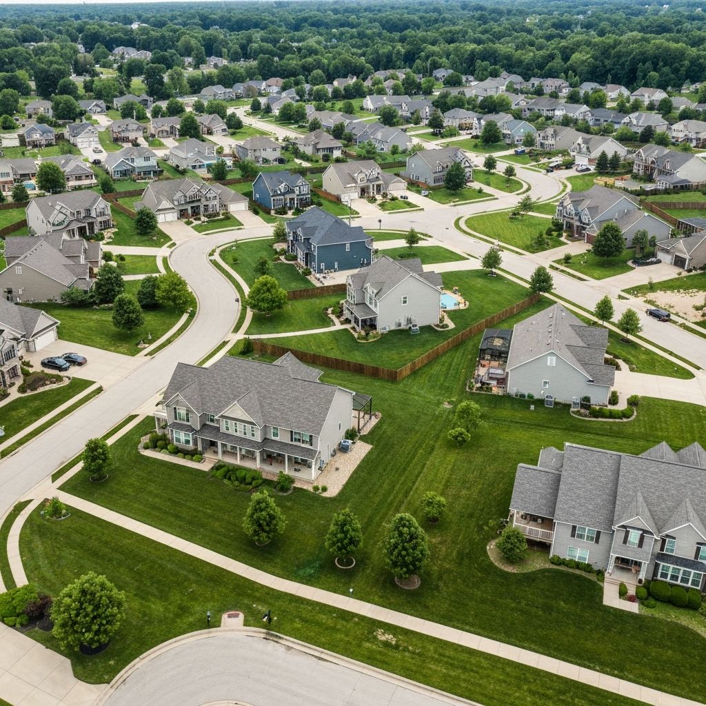 Side by side comparison of Fishers and Carmel Indiana residential neighborhoods