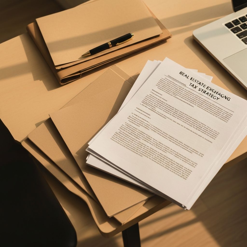 Financial documents showing 1031 exchange real estate tax strategy