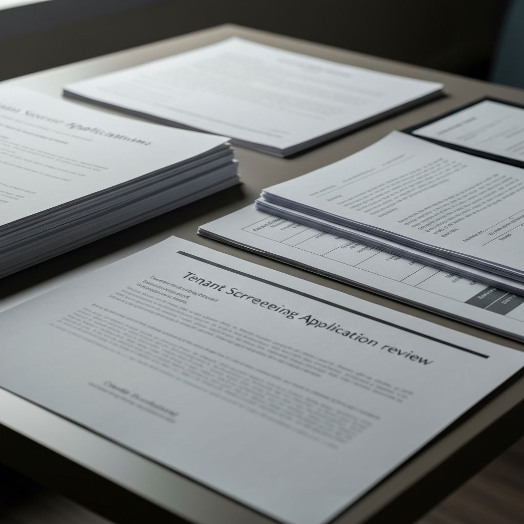 Indiana rental application form with pen on desk